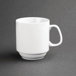 Witte Koffiemok Stapelbaar Porselein 28,4 Cl (12 Stuks)