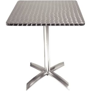 Bolero vierkante aluminium klaptafel met RVS blad 60cm - CG838