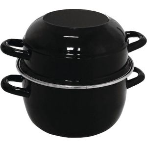 Mosselpan Zwart - Grote Porties - Vaatwasbestendig - Ø200mm - 1kg