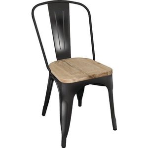 Bolero Stalen Stoelen Met Houten Zitting Zwart (4 Stuks) - Bolero GG707 - Horeca & Professioneel