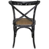 Bolero houten stoelen met gekruiste rugleuning black wash (2 stuks)