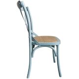 Bolero houten stoelen met gekruiste rugleuning antiek blue wash (2 stuks)