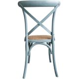 Bolero houten stoelen met gekruiste rugleuning antiek blue wash (2 stuks)