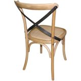 Bolero houten stoelen met gekruiste rugleuning naturel (2 stuks)