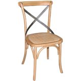 Bolero houten stoelen met gekruiste rugleuning naturel (2 stuks)