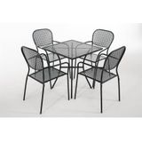 Bolero vierkante stalen bistro tafel zwart 70cm