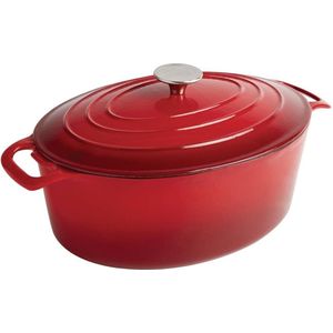 Ovale Braadpan 5 Liter Rood Vogue GH313 Horeca & Professioneel