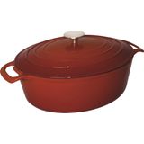 Braadpan Signature Rood - Le Creuset Look-a-Like - Ovaal 12,5(h)x 23(b)x 30,5(d)cm