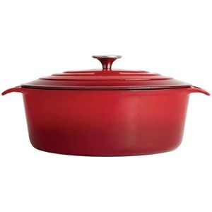 Braadpan Signature Rood - Le Creuset Look-a-Like - Ovaal 12,5(h)x 23(b)x 30,5(d)cm