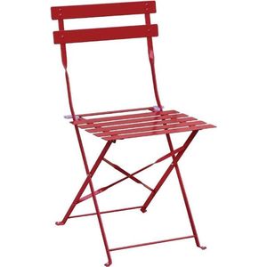 Bolero stalen opklapbare stoelen rood (2 stuks) - rood GH555