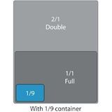 Vogue - Polypropyleen GN-bak - GN1/9 - 100 mm - 4 stuks - Inhoud 0,85 liter