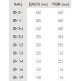 Vogue - Polypropyleen GN-bak - GN1/9 - 100 mm - 4 stuks - Inhoud 0,85 liter