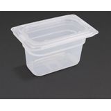 Vogue - Polypropyleen GN-bak - GN1/9 - 100 mm - 4 stuks - Inhoud 0,85 liter