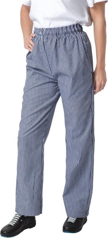 Whites - Vegas Chef Broek - Blauw en Wit Ruitje - Kleding