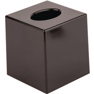 Zwarte vierkante tissue doos