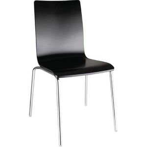 Bolero stoel met vierkante rug zwart - (4 stuks) - zwart Staal GR345