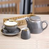 Olympia Kiln Cappuccino koffiemok grijs, 230 ml/8 oz (verpakking van 6), geschikt voor schotels: GP331 GP347 GP363 GP479 HC391, HC390
