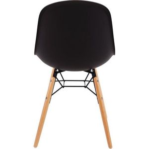 Bolero Arlo polypropyleen stoelen met houten poten grijs