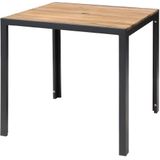 Bolero vierkante tafel van staal en acaciahout - Staal DS152