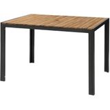 Bolero rechthoekige tafel van staal en acaciahout 120x80cm - Staal DS153