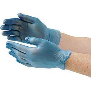 Vogue Vinyl Food-Prep Handschoenen Blauw Poedervrij - Maat XL (Doos 100)