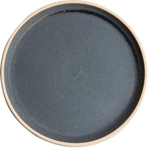 Olympia Canvas platte ronde borden blauw graniet 25cm