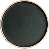 Olympia Canvas platte ronde borden donkergroen 25cm