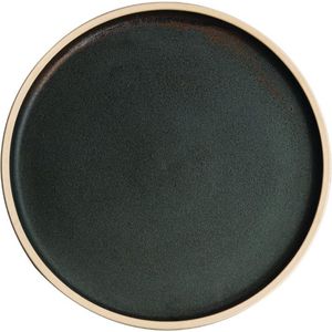 Olympia Canvas platte ronde borden donkergroen 25cm