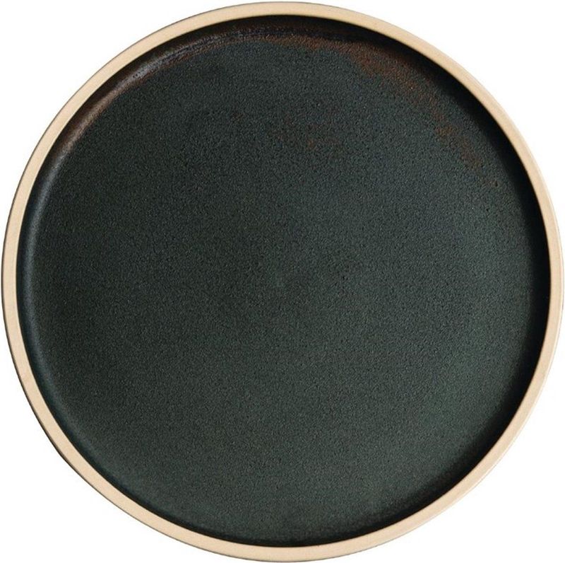 Olympia Canvas platte ronde borden donkergroen 25cm