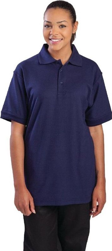 Unisex - Poloshirt - Donkerblauw - Slijtvaste Polyester/Katoen - Versterkte Schouders