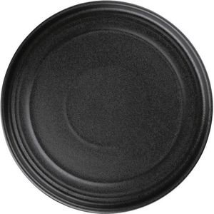 Olympia Cavolo platte ronde borden 22cm zwart (4 stuks)
