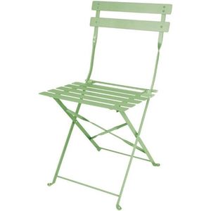 Bolero Pavement Style opklapbare stalen stoelen lichtgroen (pak van 2) (pak van 2) - 5050984669842