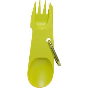 Trespass Snorkel, groen, één maat, mes, vork en besteklepel 3 in 1, 15 cm x 4,5 cm met karabijnhaak, één maat, groen