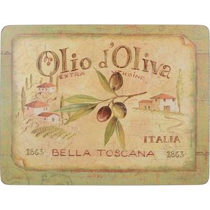 Set van 4 placemats kurk, blauw, antraciet, grafische bloemen, natuur, liefde, groot, 39,5 x 28,5 cm