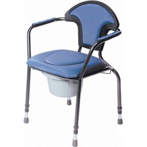 Toiletstoel - blauw verstelbaar. Inclusief toiletemmer