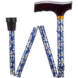 Opvouwbare wandelstok - gebloemd hoogte 74 - 84 cm