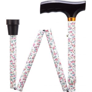 Opvouwbare Wandelstok - Pink Flower - Aluminium - Verstelbare Hoogte