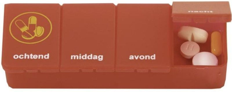 Able 2 - Pillendoos - Rood - 1 Dag - 4 Vaks