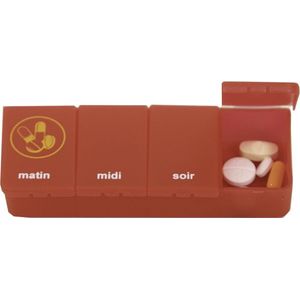 Pillendoos 1 Dag - 4 Vaks - Transparant Rood - Kunststof