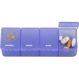 Pillendoos 1 dag - 4 vaks transparant blauw FR