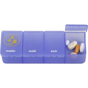 Pillendoos - 4 Vaks - Transparant Blauw - Geschikt Voor Medicatiebeheer