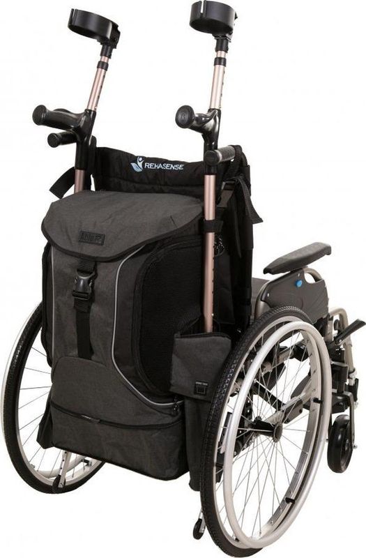 Torba Go Rolstoel & Scootmobieltas - GO De Luxe - Groot - Grijs met Zwarte streep