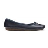 Instapper Clarks Women Freckle Ice Navy Leather-Schoenmaat 42