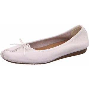 Clarks - Freckle Ice - Ballerina's - Wit - Leder - Lichtgewicht