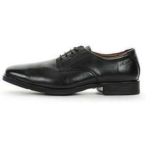 Clarks Oxford Tilden effen voor heren, Zwart leder