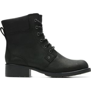 Clarks - Orinoco Spice - Dames Veterboot - Black - Leather
