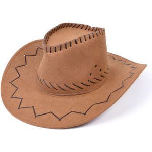 Carnaval verkleed hoed voor een cowboy - bruin - polyester - heren/dames