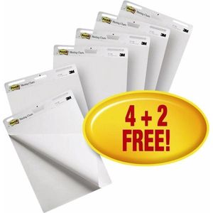 Meeting chart 3M Post-it 559 Super Sticky 635x762mm blanco set 4+2 gratis
