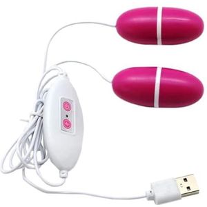 BeHorny mega-power 12-speed ​​usb powered dubbele vibrating liefde ei, roze