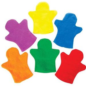 Baker Ross E9903 Doe-het-zelf-vingerpoppen, 6 stuks, viltknutselen voor kinderen, om te beschilderen, personaliseren, gesorteerd